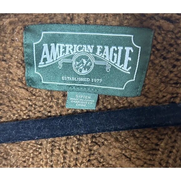 American Eagle Outfitters Oversized Cropped Hoodie Brown Sweater Size Sm… - Picture 4 of 9